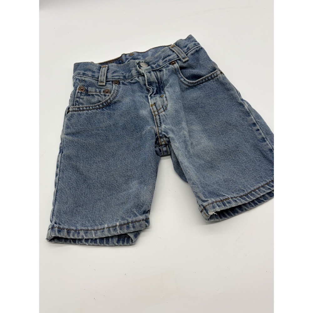Vintage Levis 550 Jean Shorts Boys Size 4 Relax Fit Regular Denim Light Wash